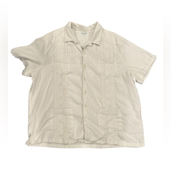 KS Island Linen Blend Button Down Shirt Size 3XL. Swim/ cover, tropical, boho. - Picture 3 of 8